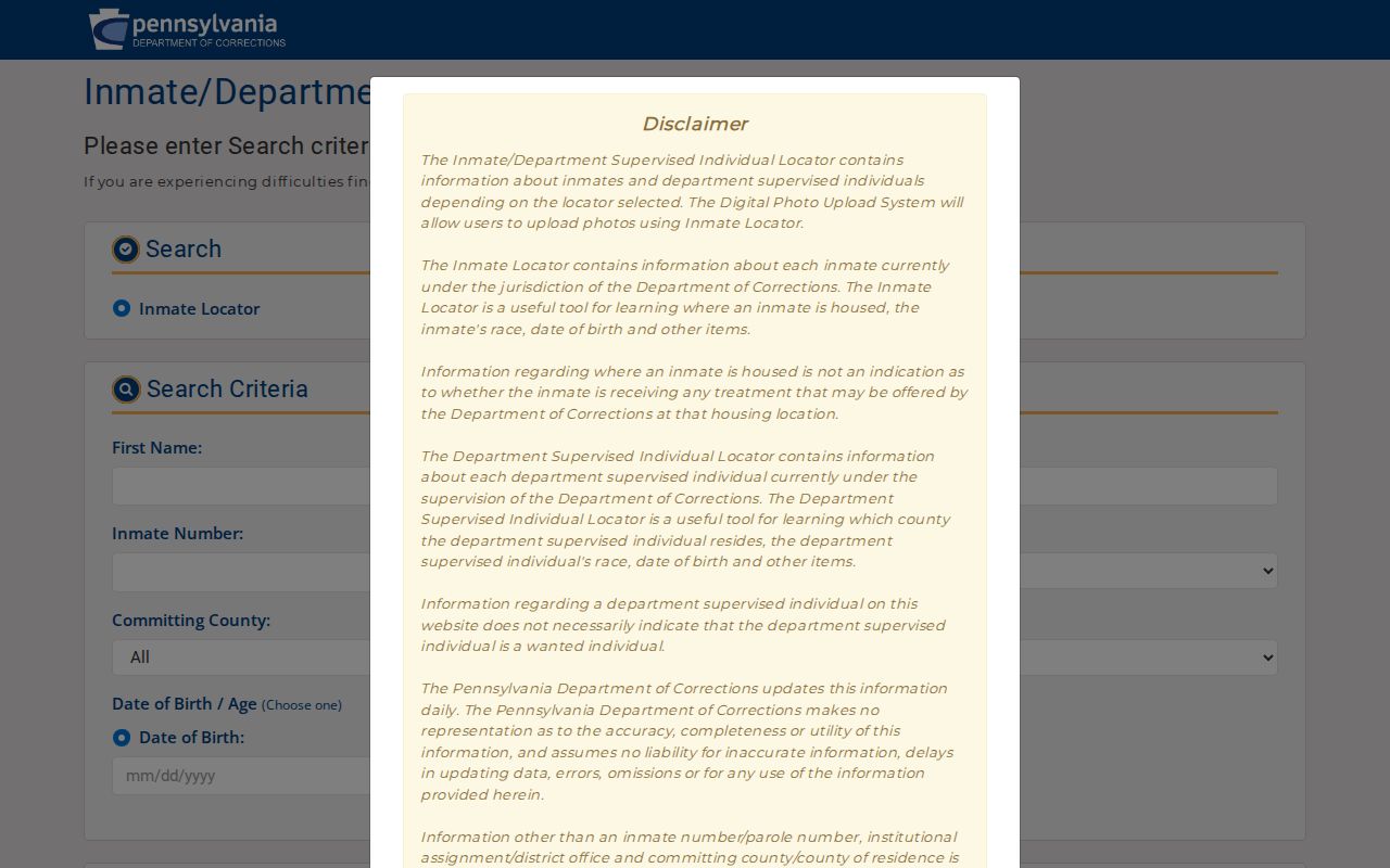 Tredyffrin Township resident lookup limited to the Pennsylvania inmate locator