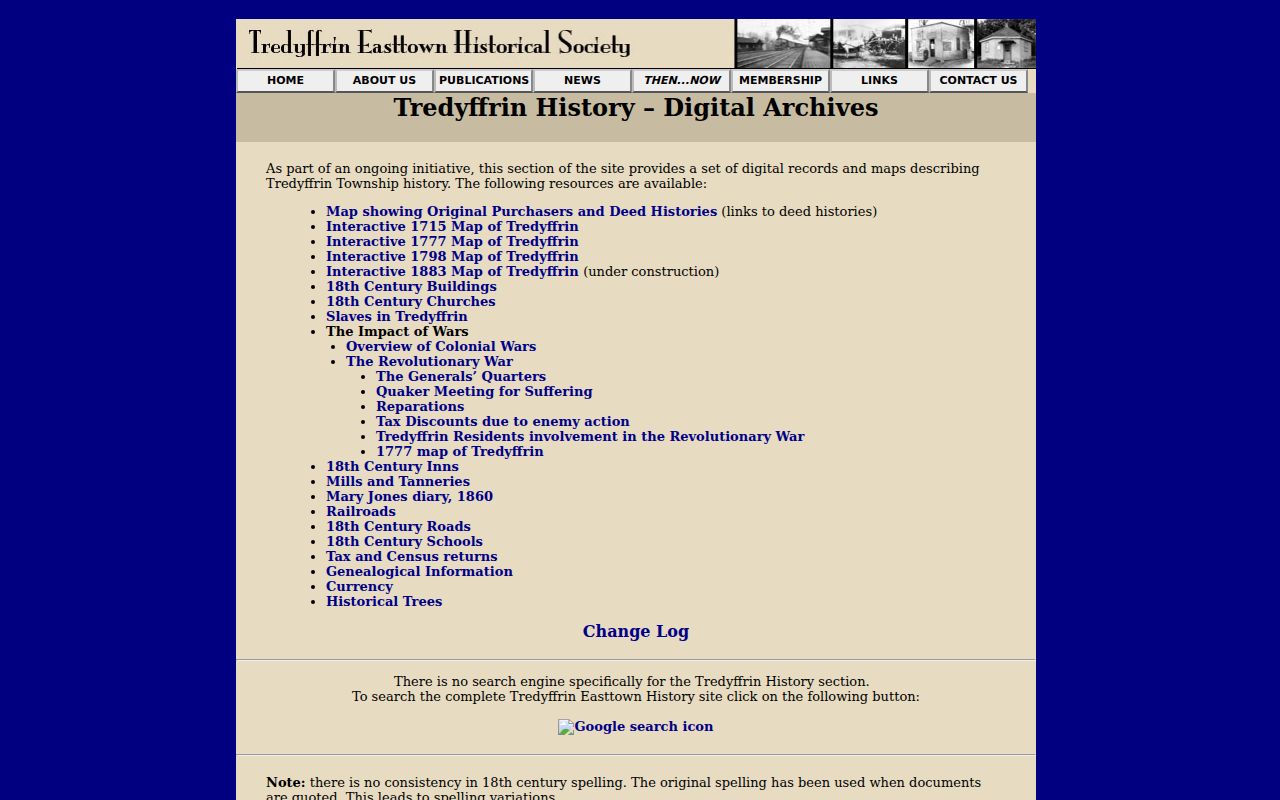 Tredyffrin Township previous residents Tredyffrin History Digital Archives